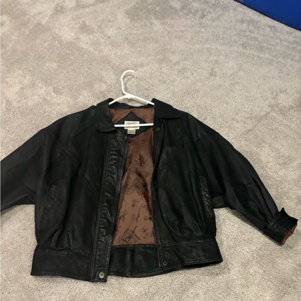 Vintage 80’s Brass Plum (BP) leather bomber jacket